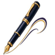 Image of a fountain pen writing a wavy line